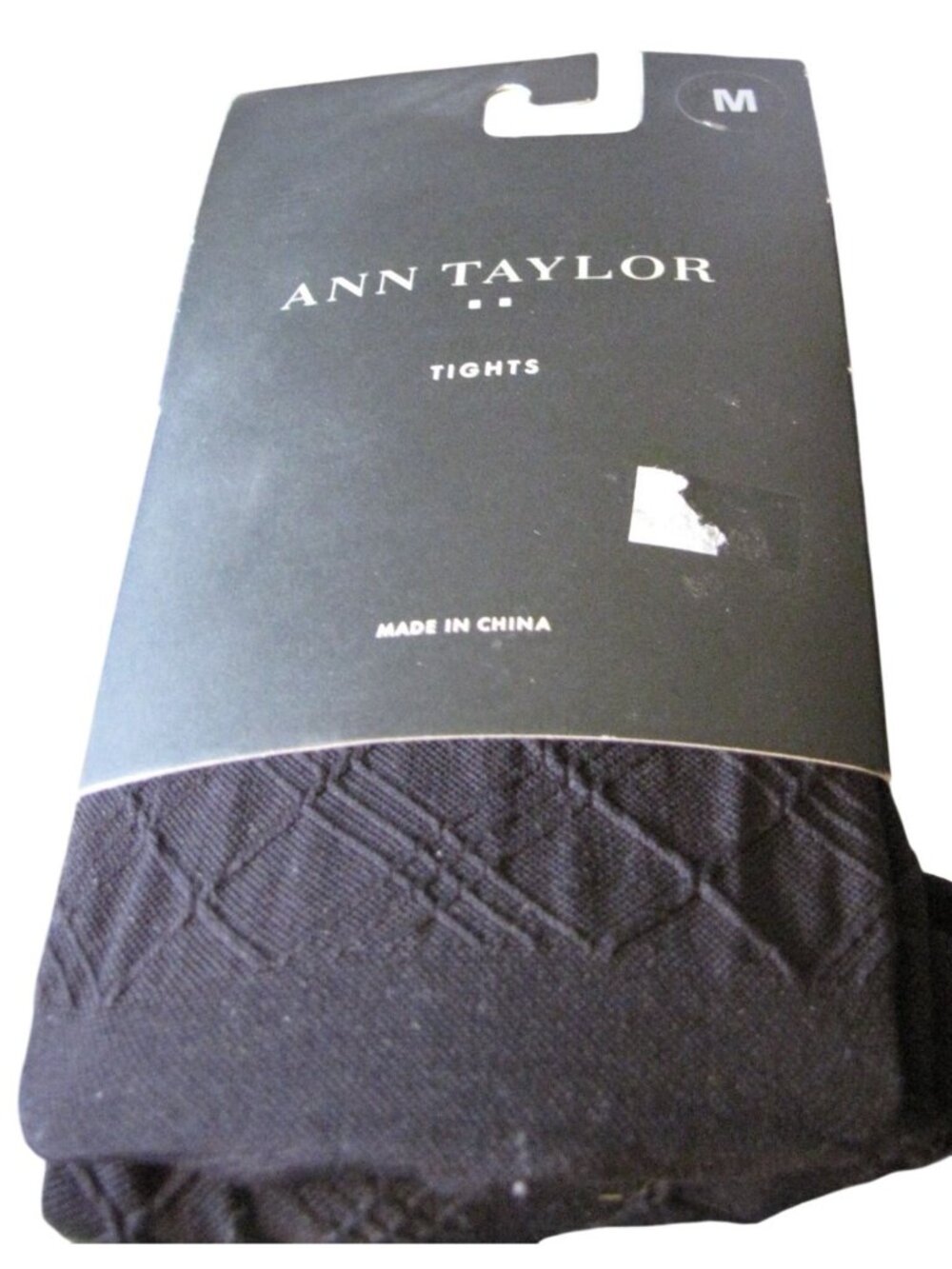 Ann Taylor M Black Textured Tights NEW